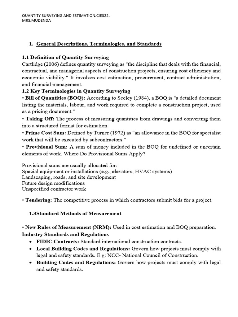 Quantity Surveying and Estimation-1 | PDF | Brick | Concrete