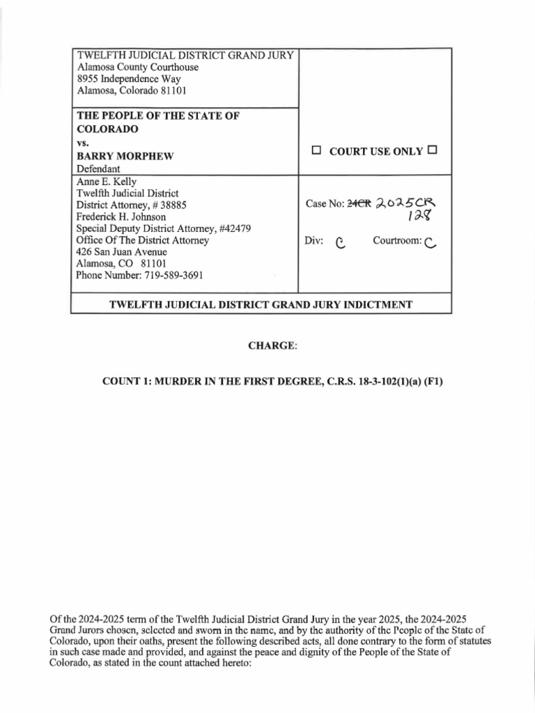 Barry Morphew - Grand Jury Indictment | PDF | Dna Profiling | Decomposition