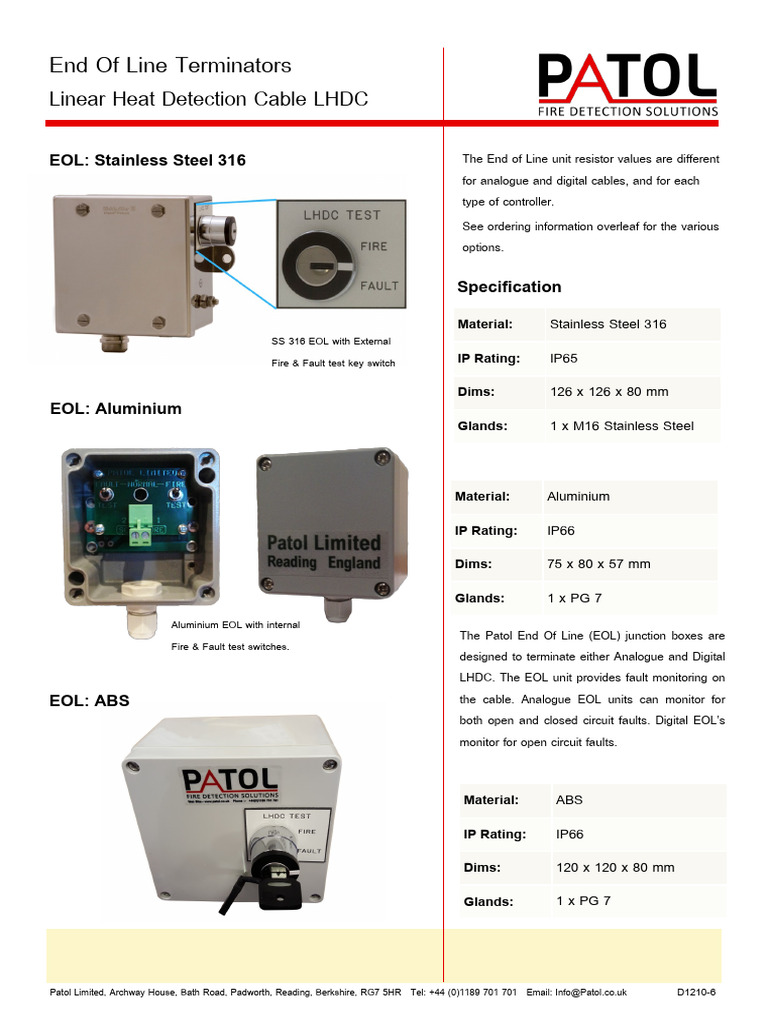 Analogue LHDC End Of Line Terminators | PDF | Electric Power ...