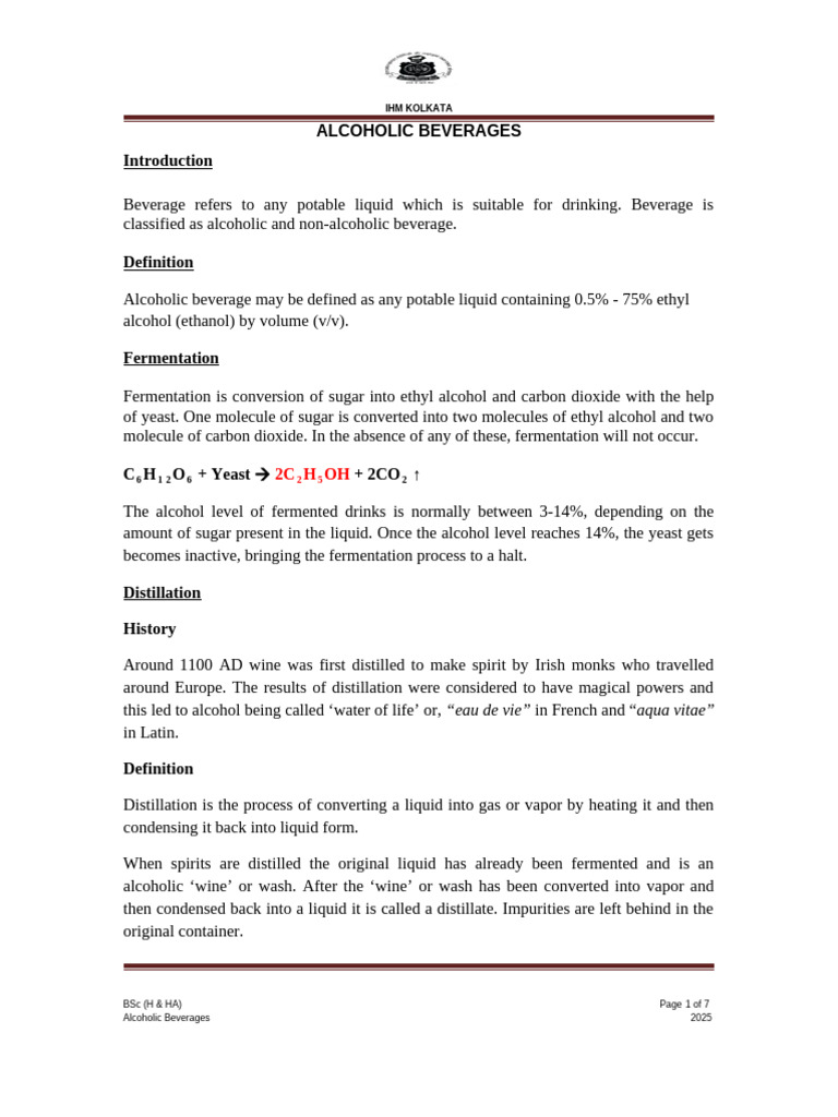 Alcoholic Beverages | PDF | Ethanol | Distillation