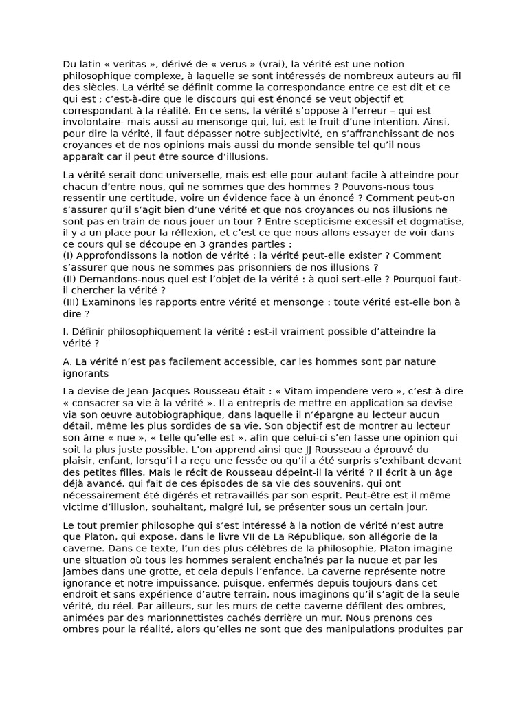 La quête de la vérité en philosophie | PDF | Vérité | René Descartes