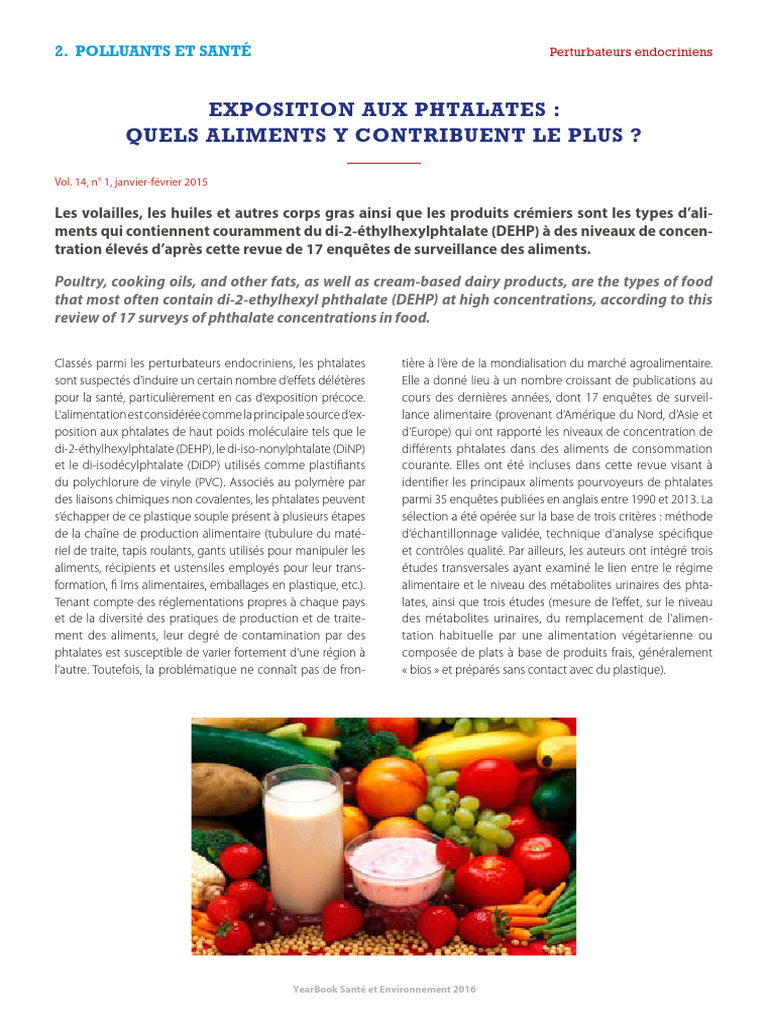 Phtalates dans l'alimentation : risques santé | PDF | Nourritures