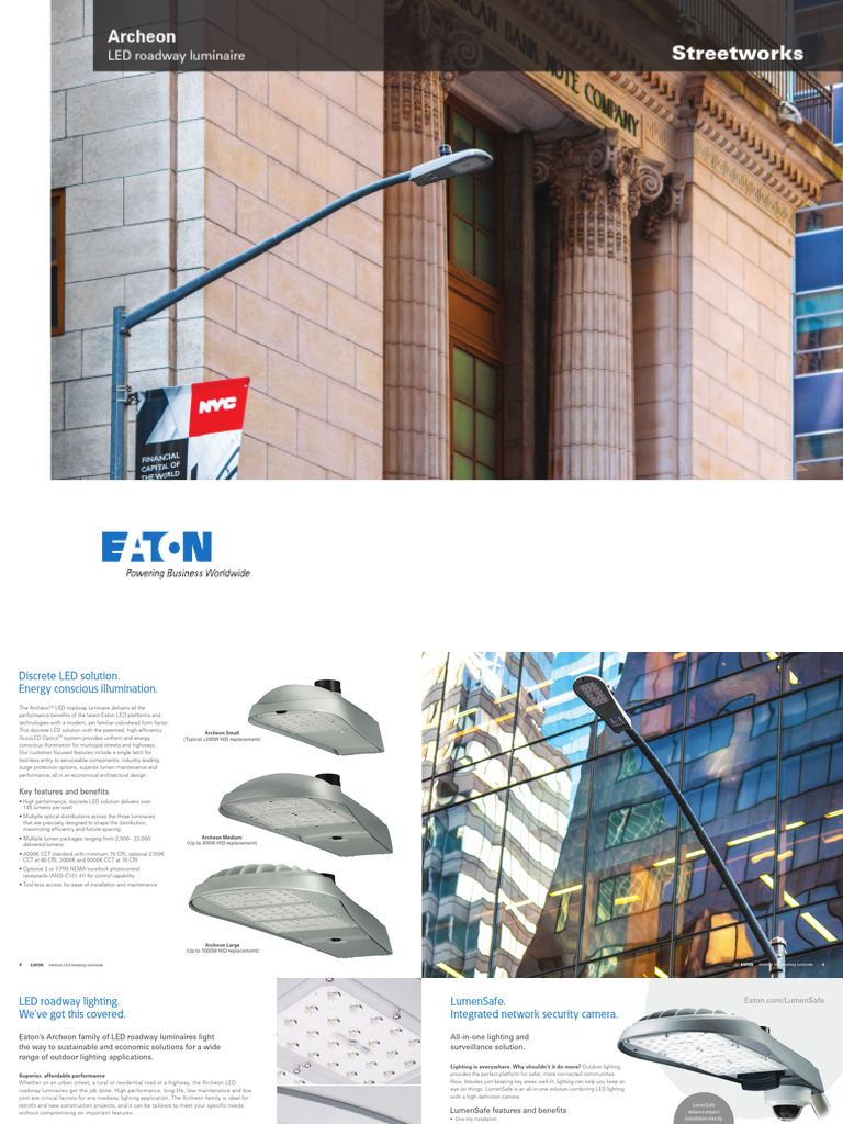 Archeon LED Roadway Luminaire Overview | PDF | Manufactured Goods ...