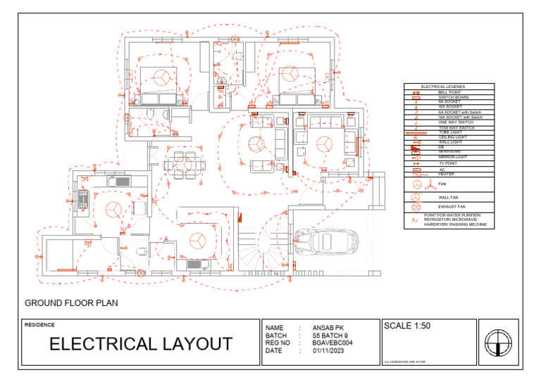 Electrical Layout for Residence Plan | PDF | Electrical Engineering ...