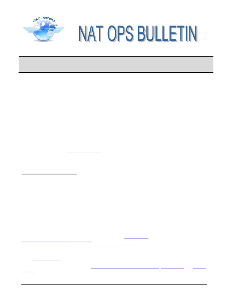 NAT OPS Bulletin 2017 - 002 Rev6 | PDF | Air Traffic Control ...