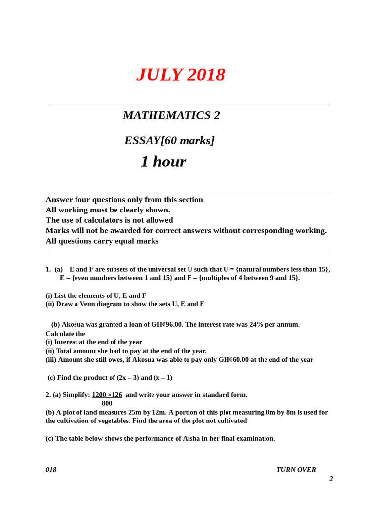 MACDONALD's Mathematics Exam Paper | PDF | Qualifications