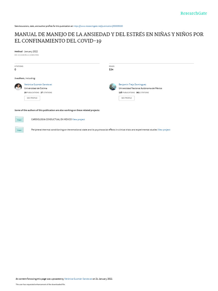 Manejo de Ansiedad Infantil por COVID-19 | PDF | Las emociones | Alimentos