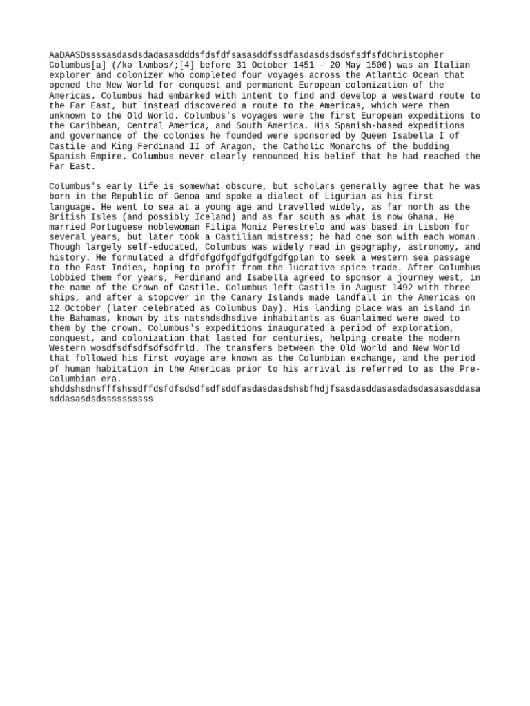 Coludddmbus Dvdddwfffe - Copsy | PDF | Christopher Columbus | Voyages ...