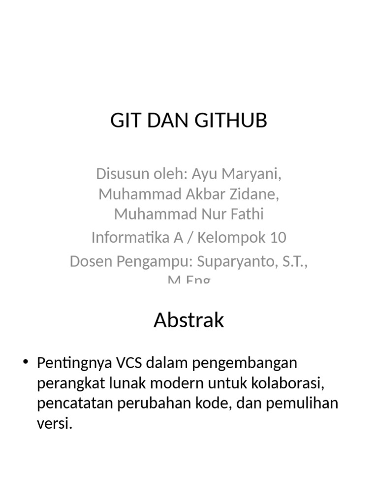 Git dan GitHub dalam Pengembangan Perangkat Lunak | PDF