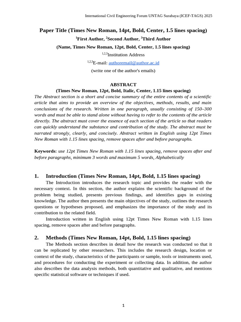 Full Paper Template - Icef-Tags | PDF | Abstract (Summary) | Methodology