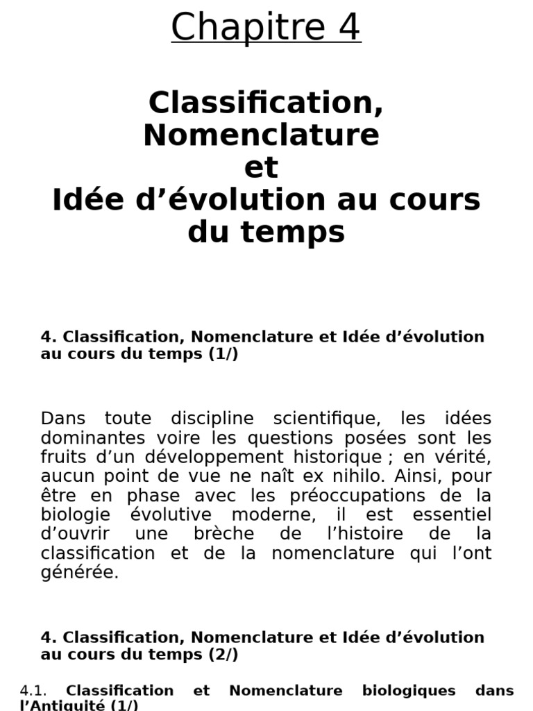 Classification et Évolution en Biologie | PDF | Taxonomie (Biologie ...
