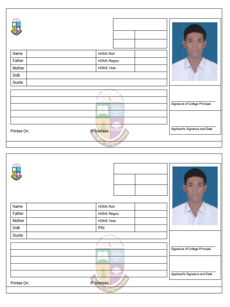 National University Masters Admission Form | PDF