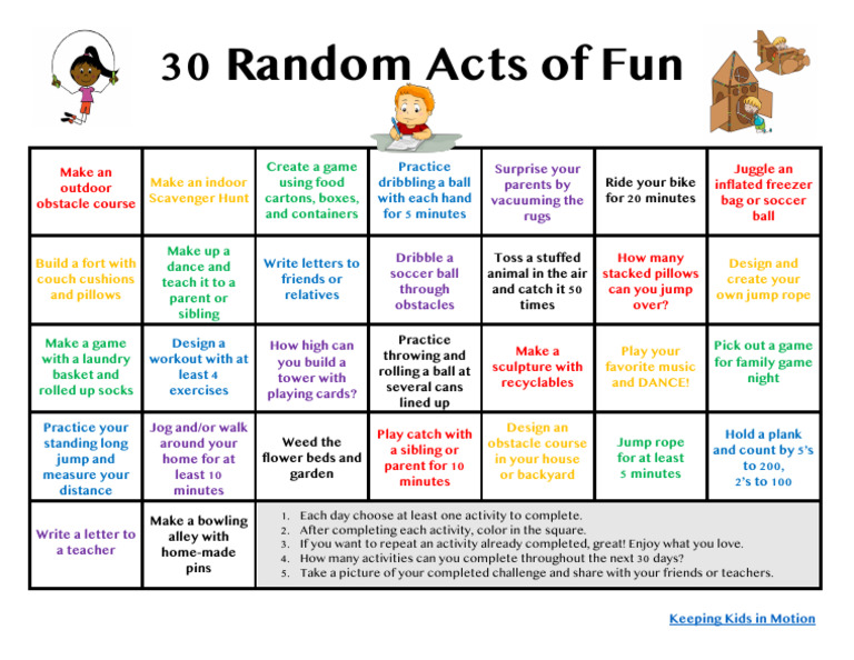 30 Fun Activities to Keep Kids Active | PDF