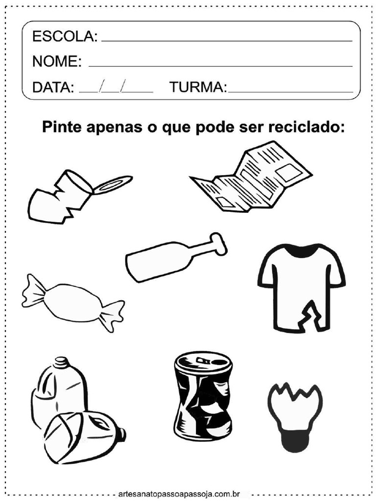 Atividades Sobre Reciclagem 2 Ano | PDF