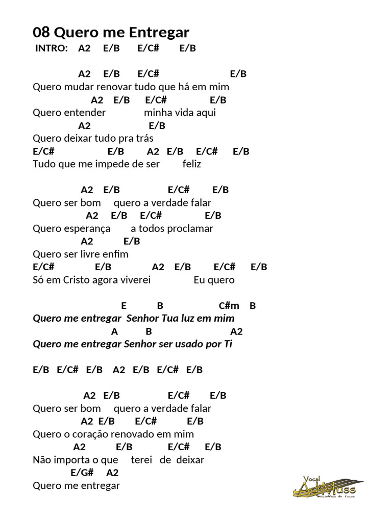 Quero Me Entregar - Letra e Cifras | PDF