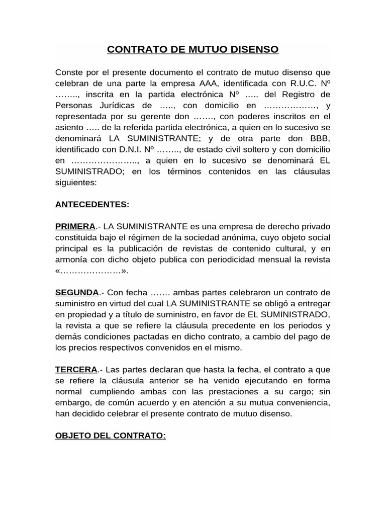 Contrato de Mutuo Disenso Laboral | PDF | Justicia | Crimen y violencia