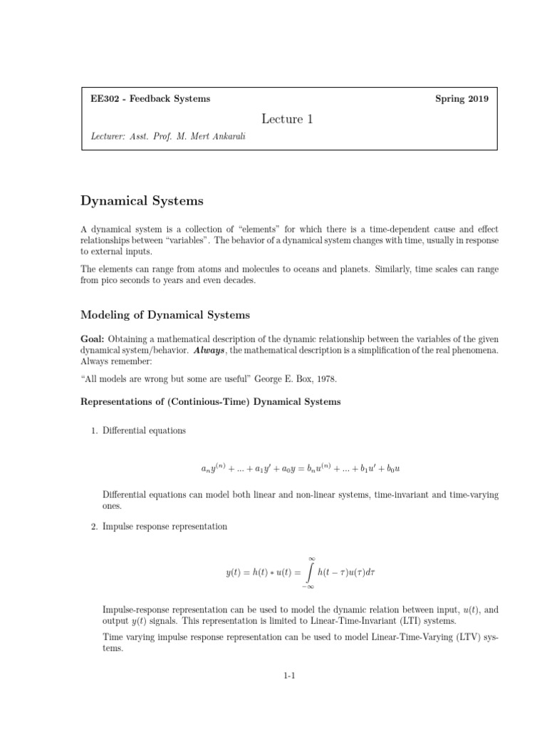 Feedback Lecture Notes | PDF | Force | Torque