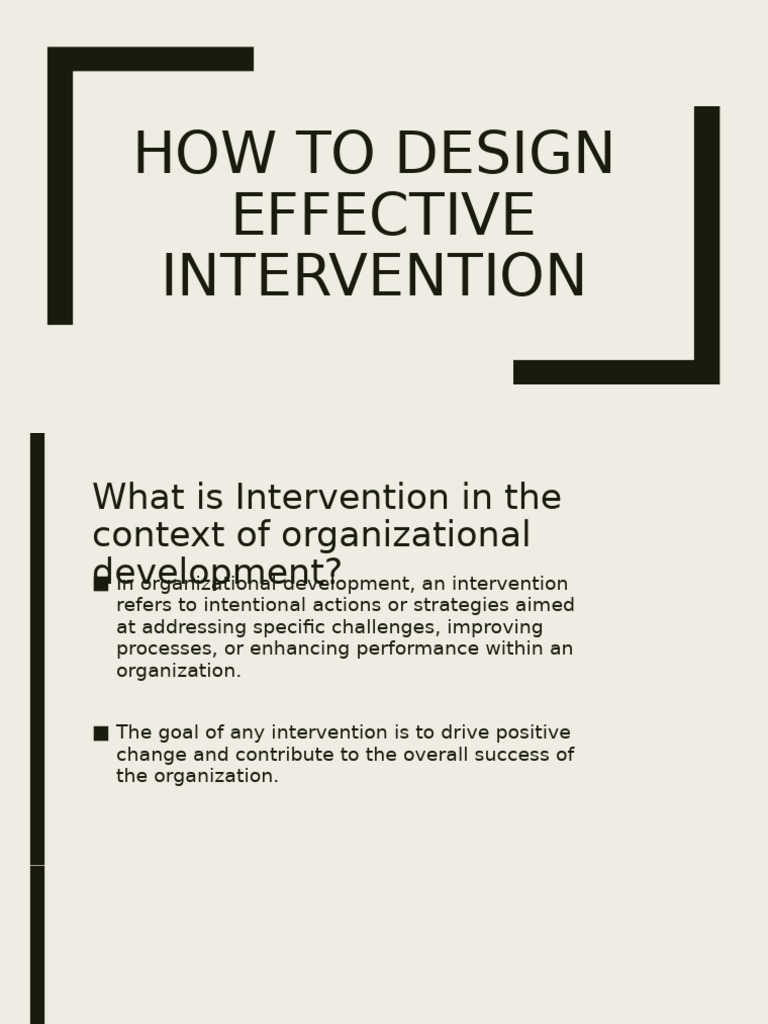 Designing Effective Organizational Interventions | PDF