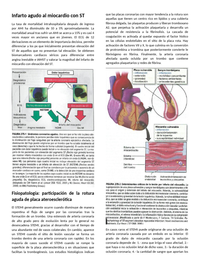 Infarto Agudo al Miocardio con ST | PDF | Infarto de miocardio | Trombo