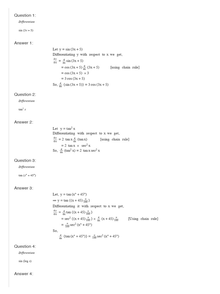 Differentiation of Trigonometric Functions | PDF | Mathematical ...