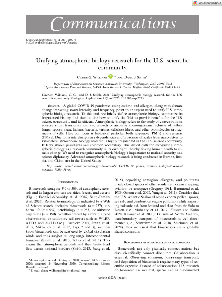 Ecological Applications - 2020 - Williams - Unifying Atmospheric ...