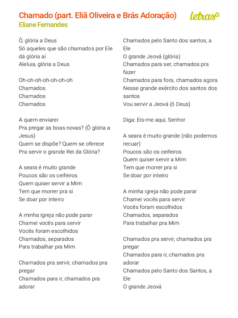 Chamados para Servir e Adorar a Deus | PDF | Crença e doutrina ...