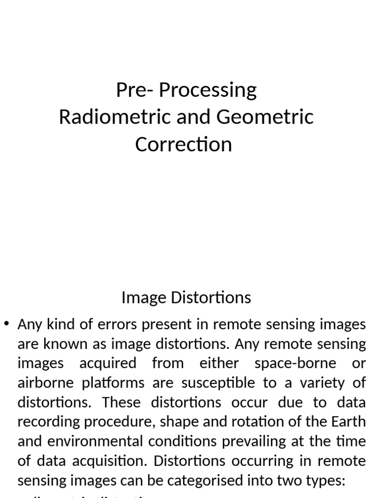 Remote Sensing Image Corrections | PDF | Contrast (Vision) | Remote Sensing