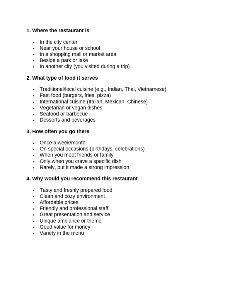 Restaurant | PDF