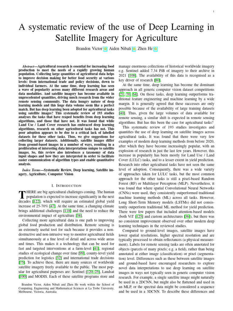 A Systematic Review of The Use of Deep Learning in Satellite Imagery ...