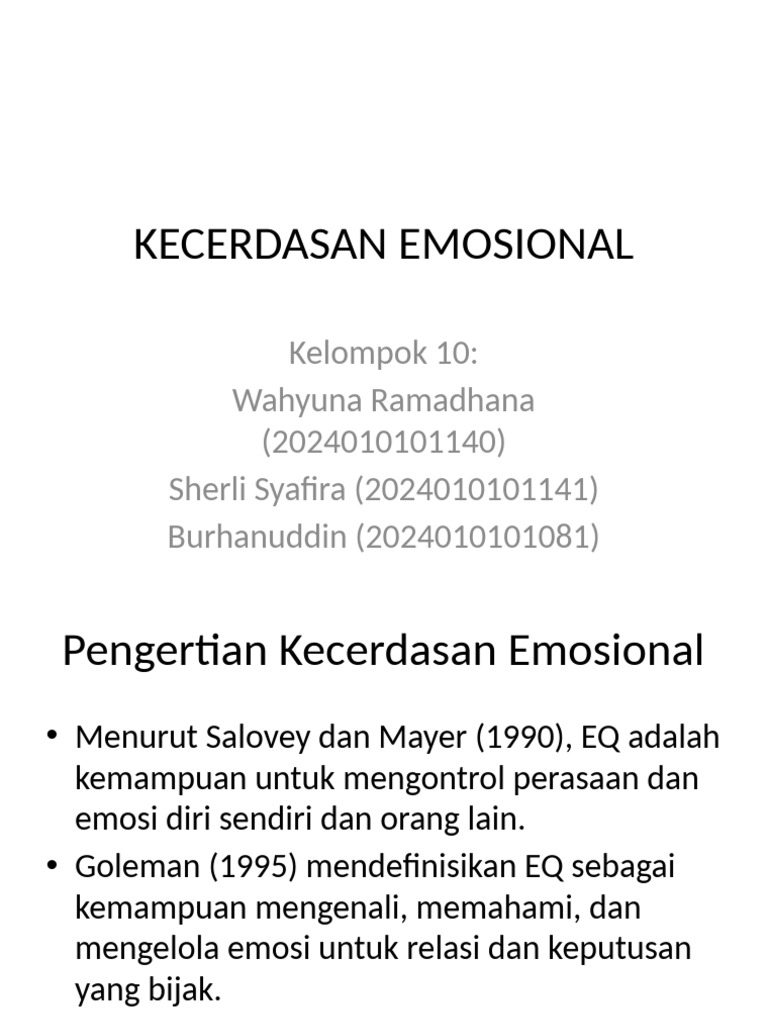 Pengertian dan Komponen Kecerdasan Emosional | PDF