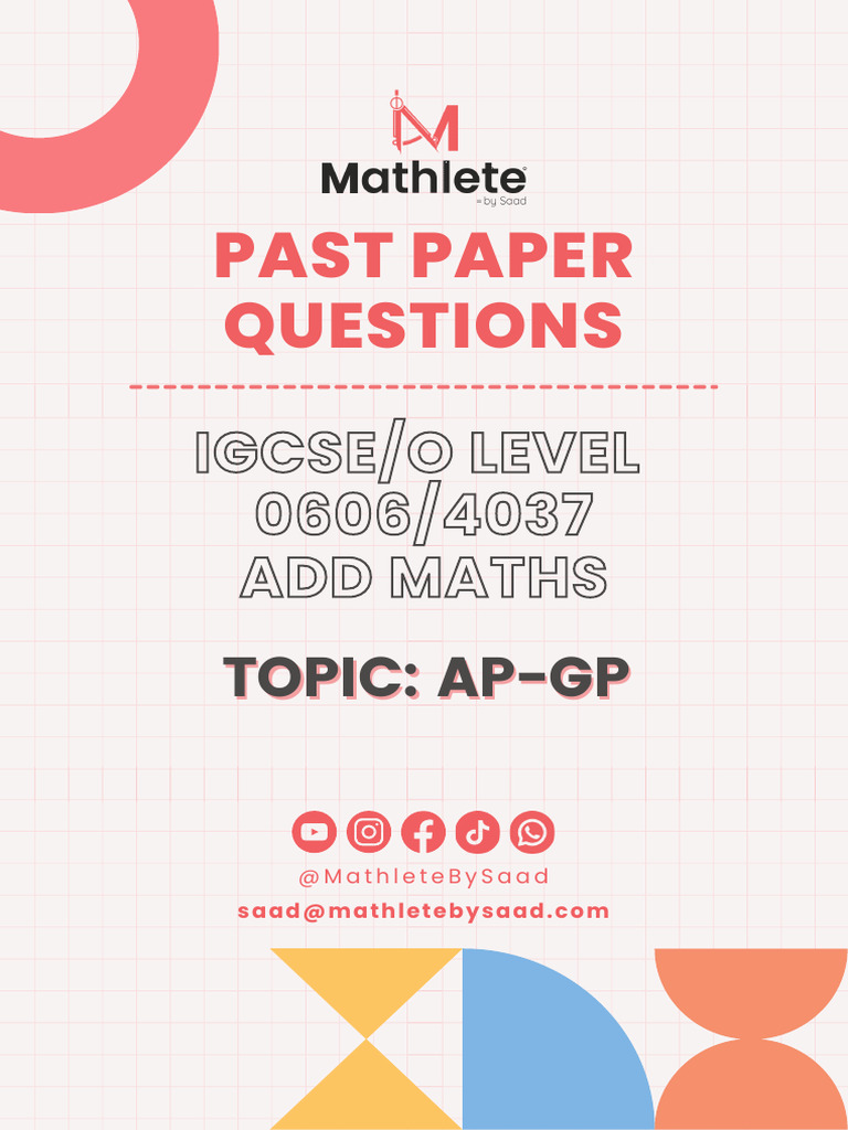 IGCSE Add Maths: AP and GP Questions | PDF | Mathematics | Mathematical ...