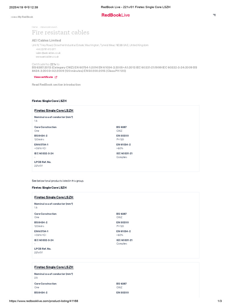 Firetec Cables Pricing and Specs | PDF | Electrical Engineering ...