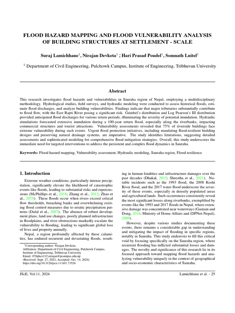 Flood Hazard Mapping in Sauraha, Nepal | PDF | Flood | Vulnerability