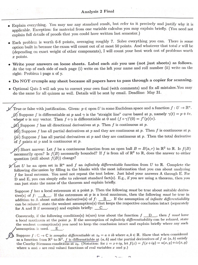 Ana2 Endsem | PDF
