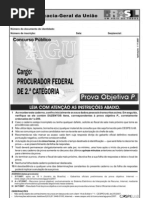 Prova da AGU para o cargo de Procurador Federal