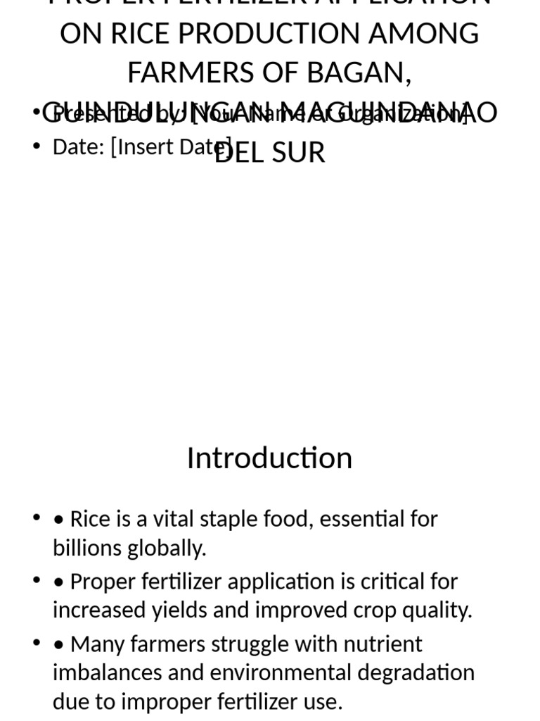 Proper Fertilizer Use for Rice Farming | PDF