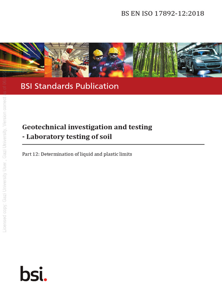 Soil Testing Standards: Liquid & Plastic Limits | PDF | International ...
