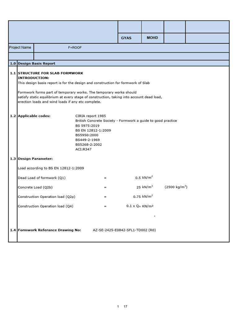 Design of GF To Podum 1 by Cuplock System and H20 Beams | PDF ...