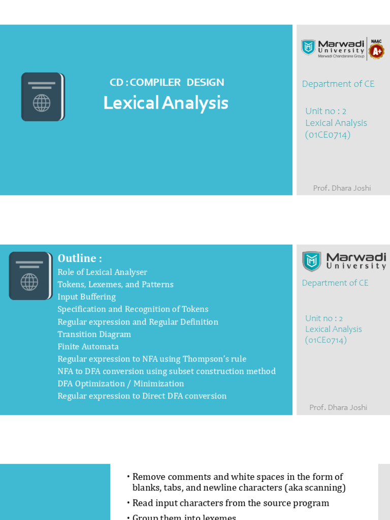 Lexical Analysis in Compiler Design | PDF | String (Computer Science ...