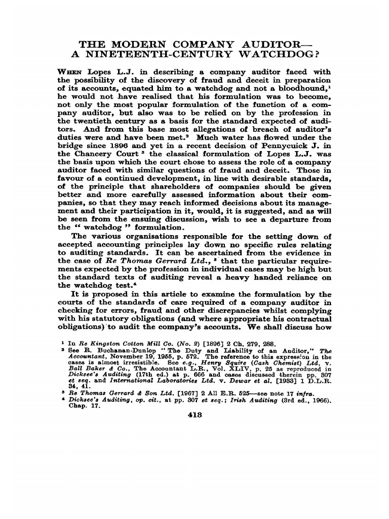 Modern Law Review - July 1970 - Baxt - The Modern Company Auditor A ...
