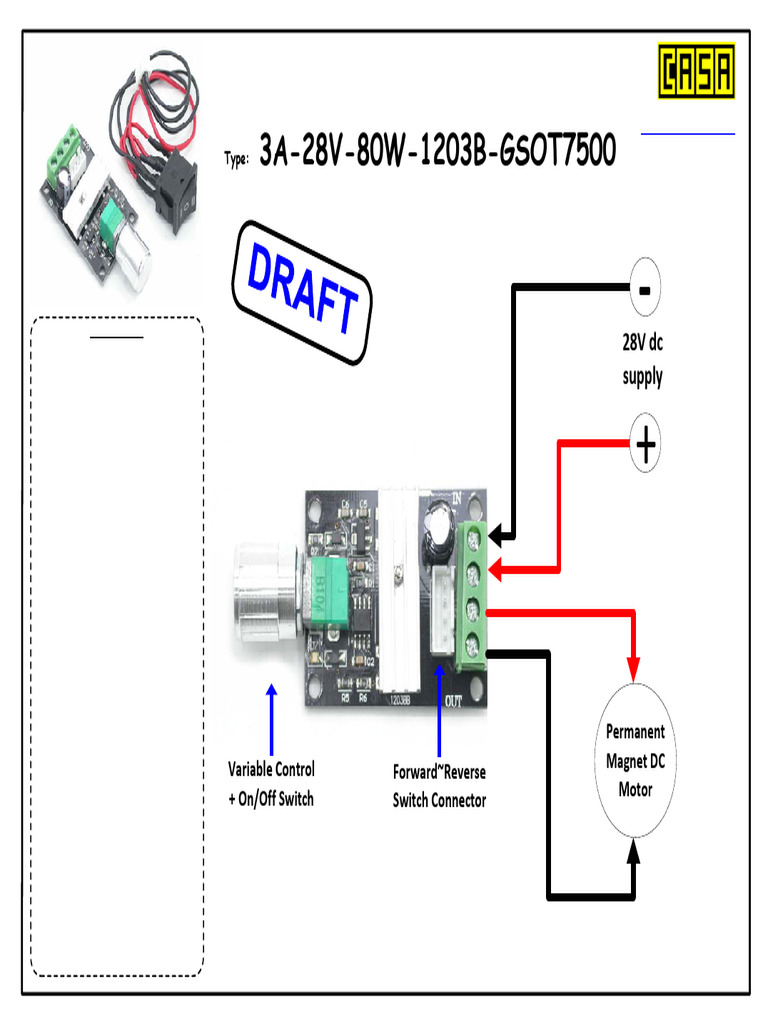 3A-28V-80W-1203B-GSOT7500: PWM DC Motor Variable Speed Controller With ...