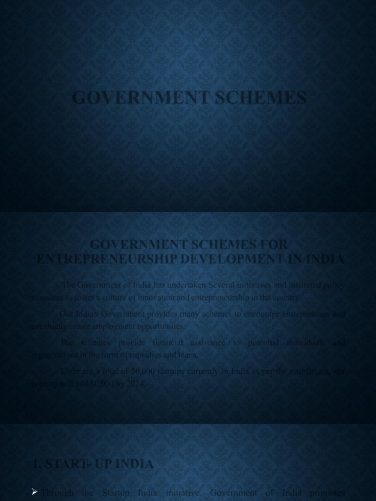 Government Schemes - Ed | PDF | Entrepreneurship | Economies