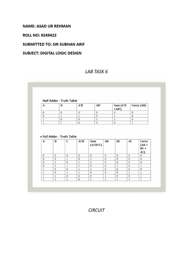 Lab Task 6 | PDF