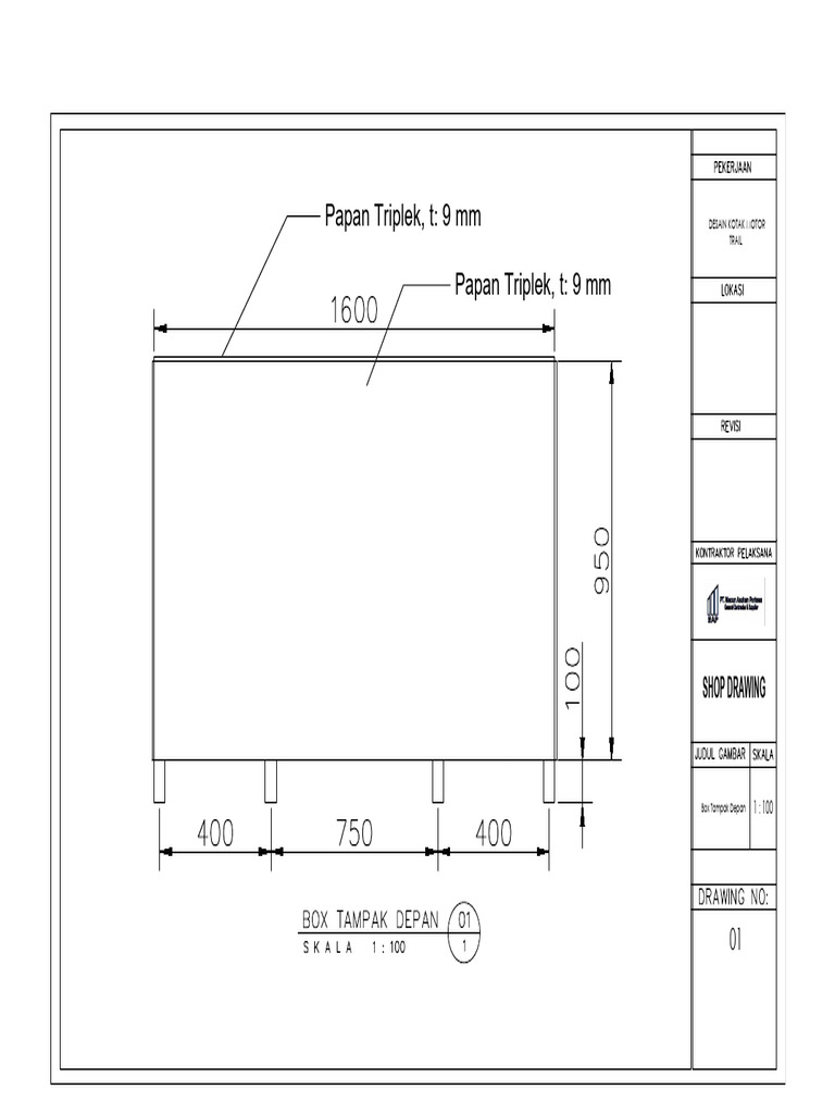 Gambar Kerja Box Motor Trail | PDF