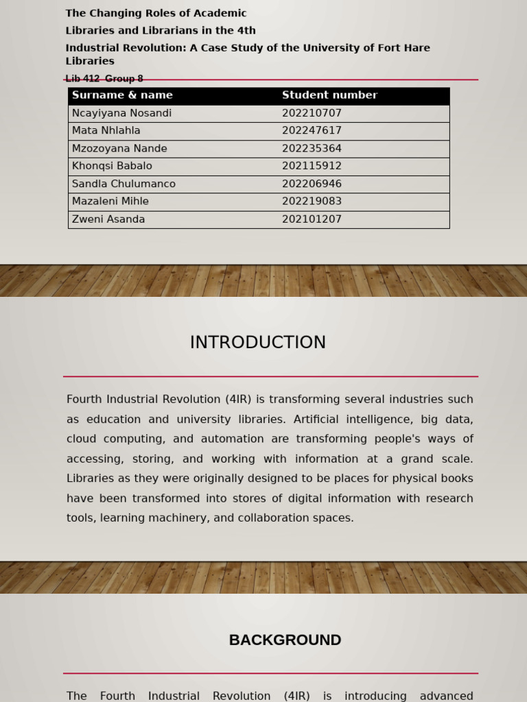 UFH Libraries' Adaptation to 4IR | PDF | Libraries | Data