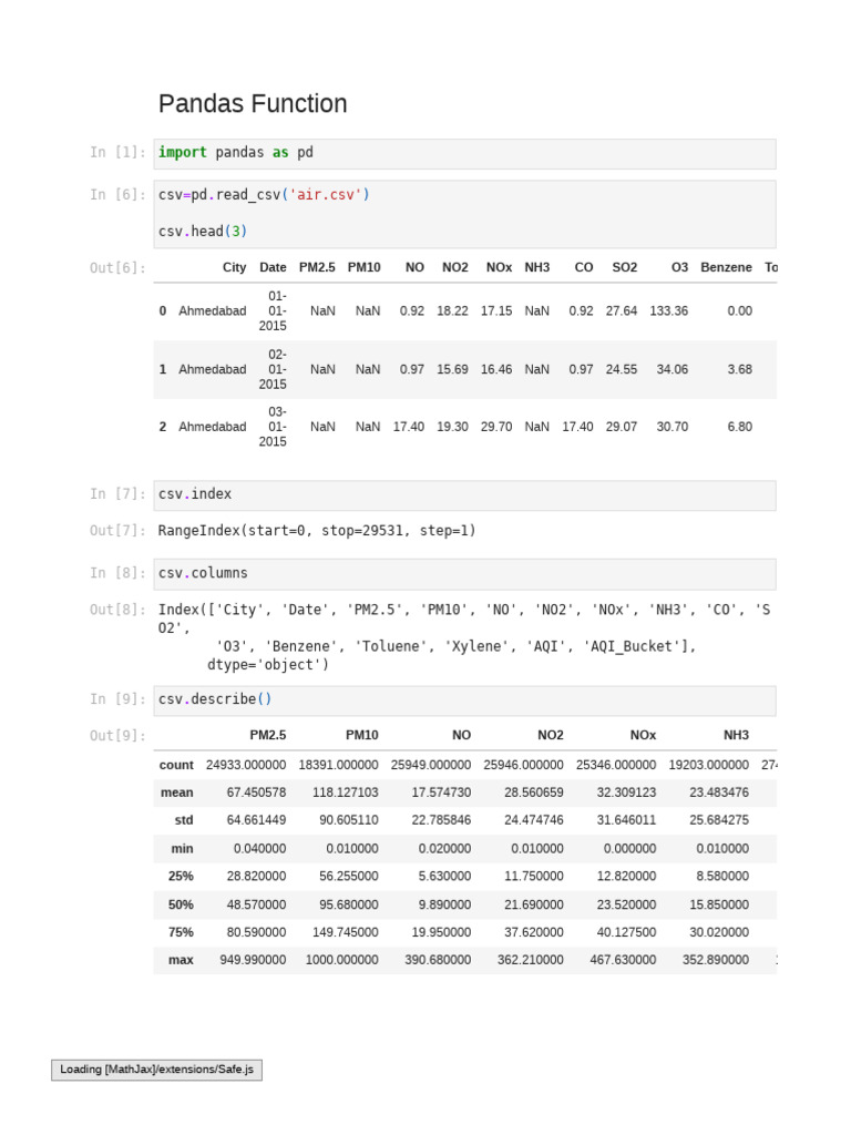 Air Quality Data Analysis in Pandas | PDF | Computer Programming