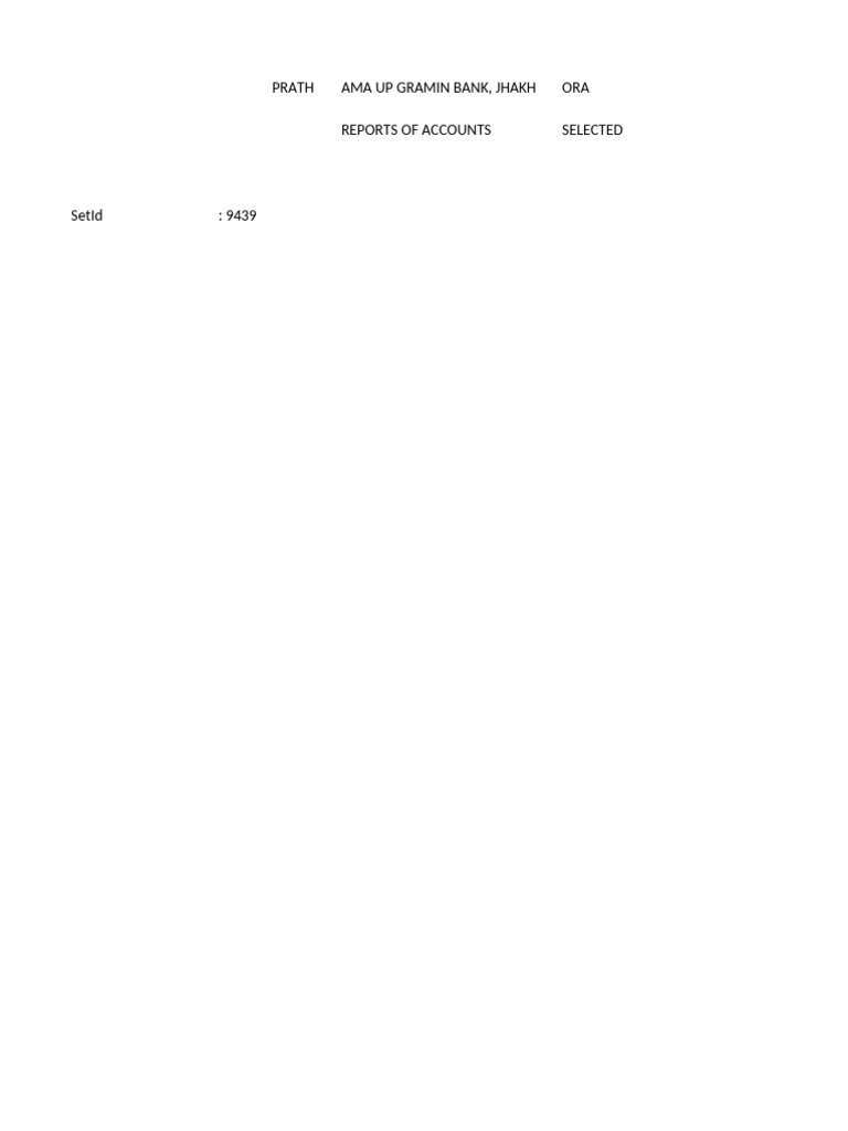 Account Balances Report - Pratham Bank | PDF