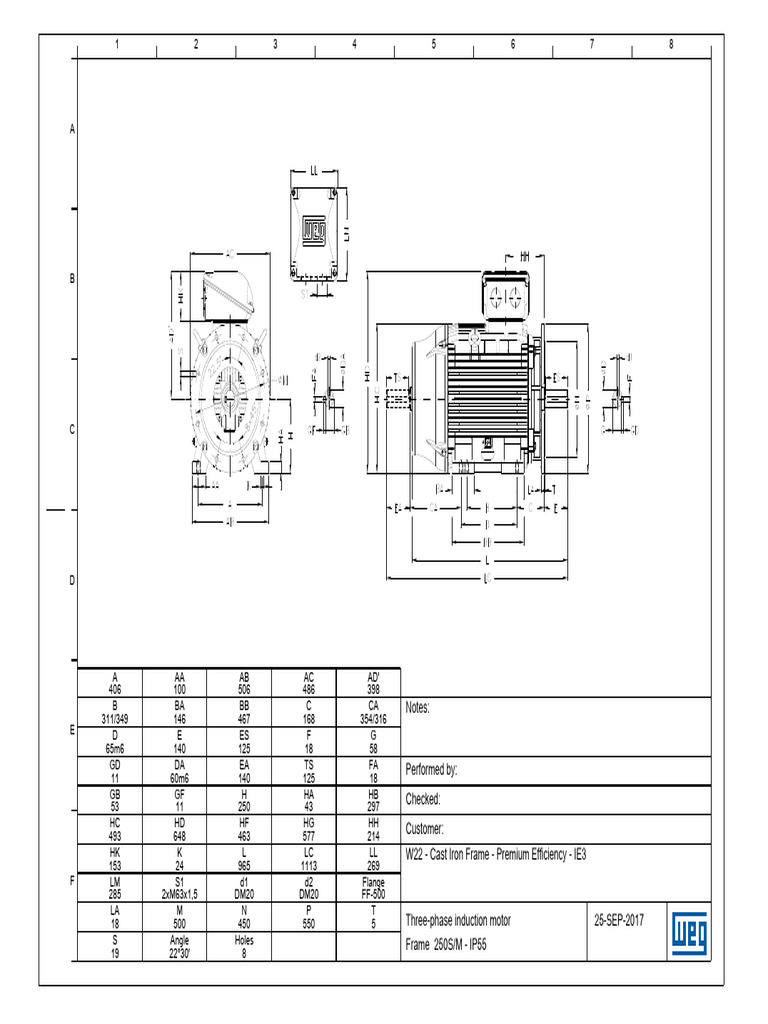 Three-Phase Induction Motor Specs | PDF