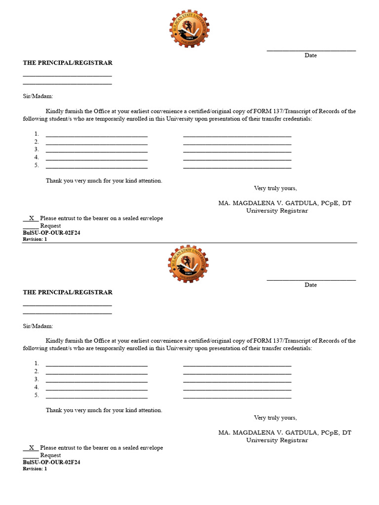 Request for Student Transcript Records | PDF | Chess Theory | Chess