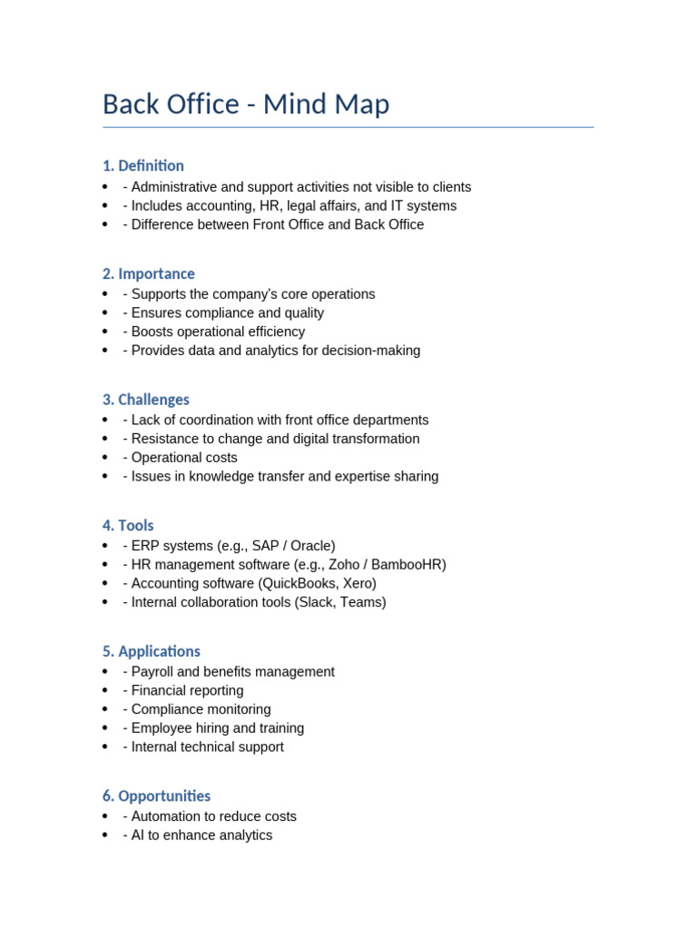 Back Office Operations Overview Guide | PDF